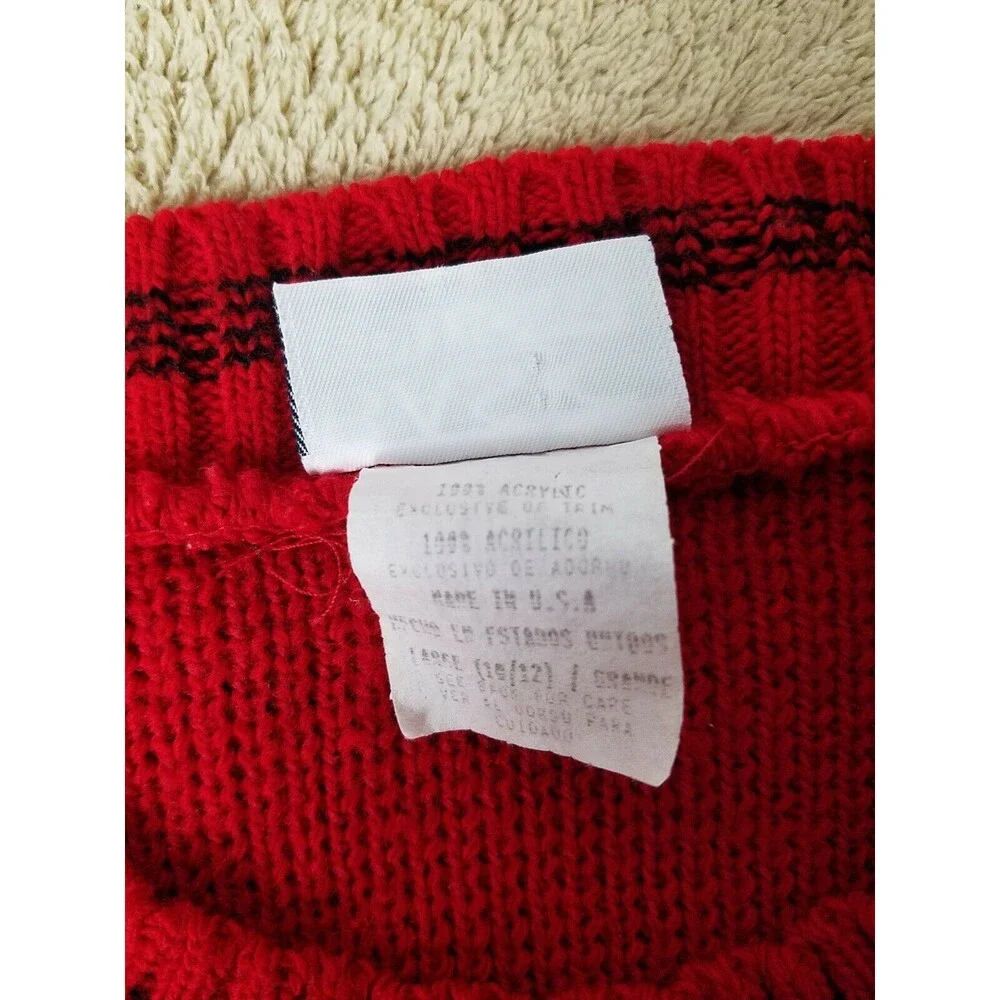 Basic Editions Girl's Large Dalmatian Puppy Knit Christmas Sweater Vintage 90s - Picture 6 of 8